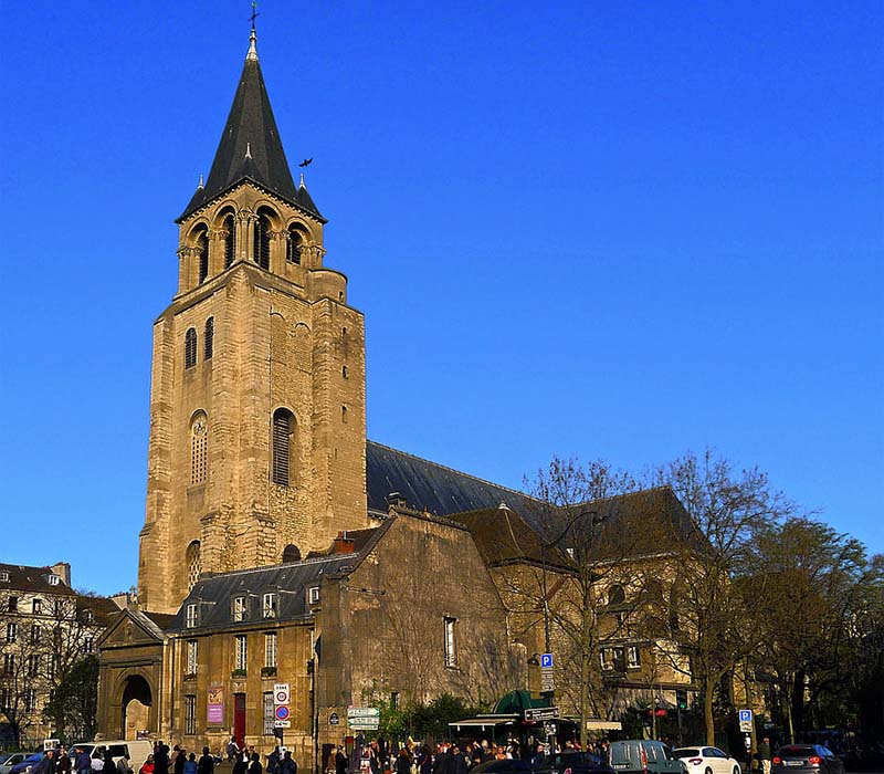 Eglise St-Germain-des-Pres et son parvis à Paris