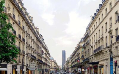 Rue de Rennes et Tour Montparnasse à Paris