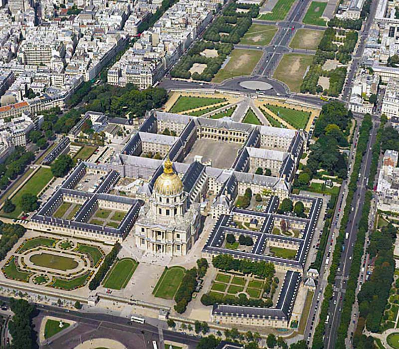 Hôtel des Invalides à Paris - Vue aérienne