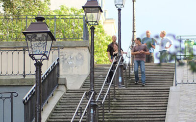 Montmartre et escalier vers le Sacré-Coeur, Paris